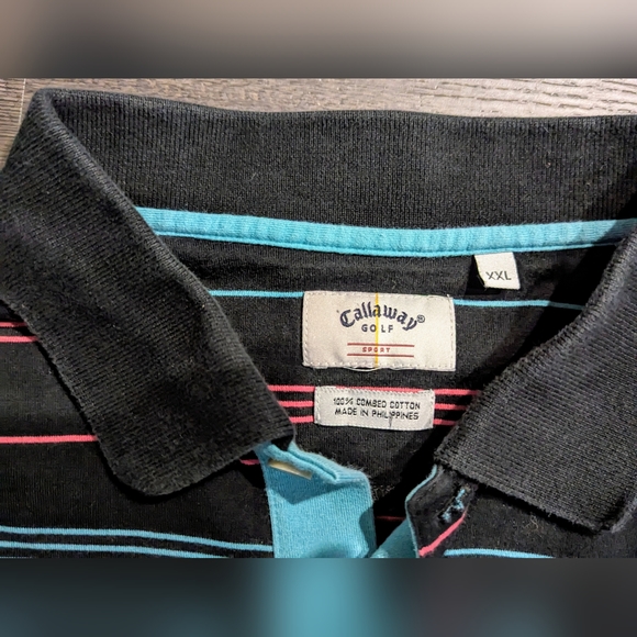 Calloway Golf Sport Men's Black Striped Golf Polo Shirt Size XXL - Picture 5 of 10